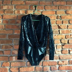 Crushed Velvet leotard from ZARA